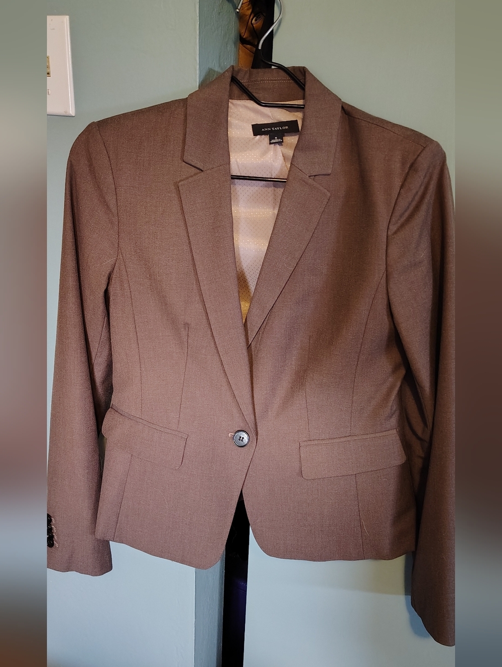 Ann Taylor Brown Single-Button Tailored Blazer Size 6 Women's